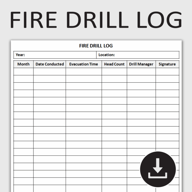 Printable Fire Drill Form Template Printables Template Free