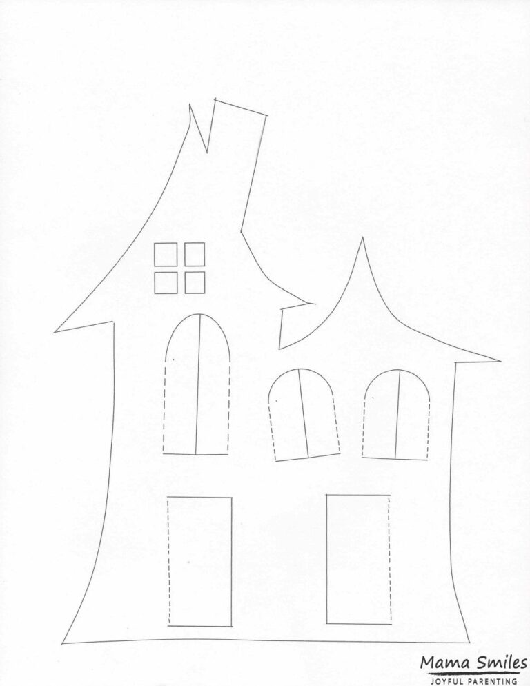 Printable Haunted House Template Templates Hexagon