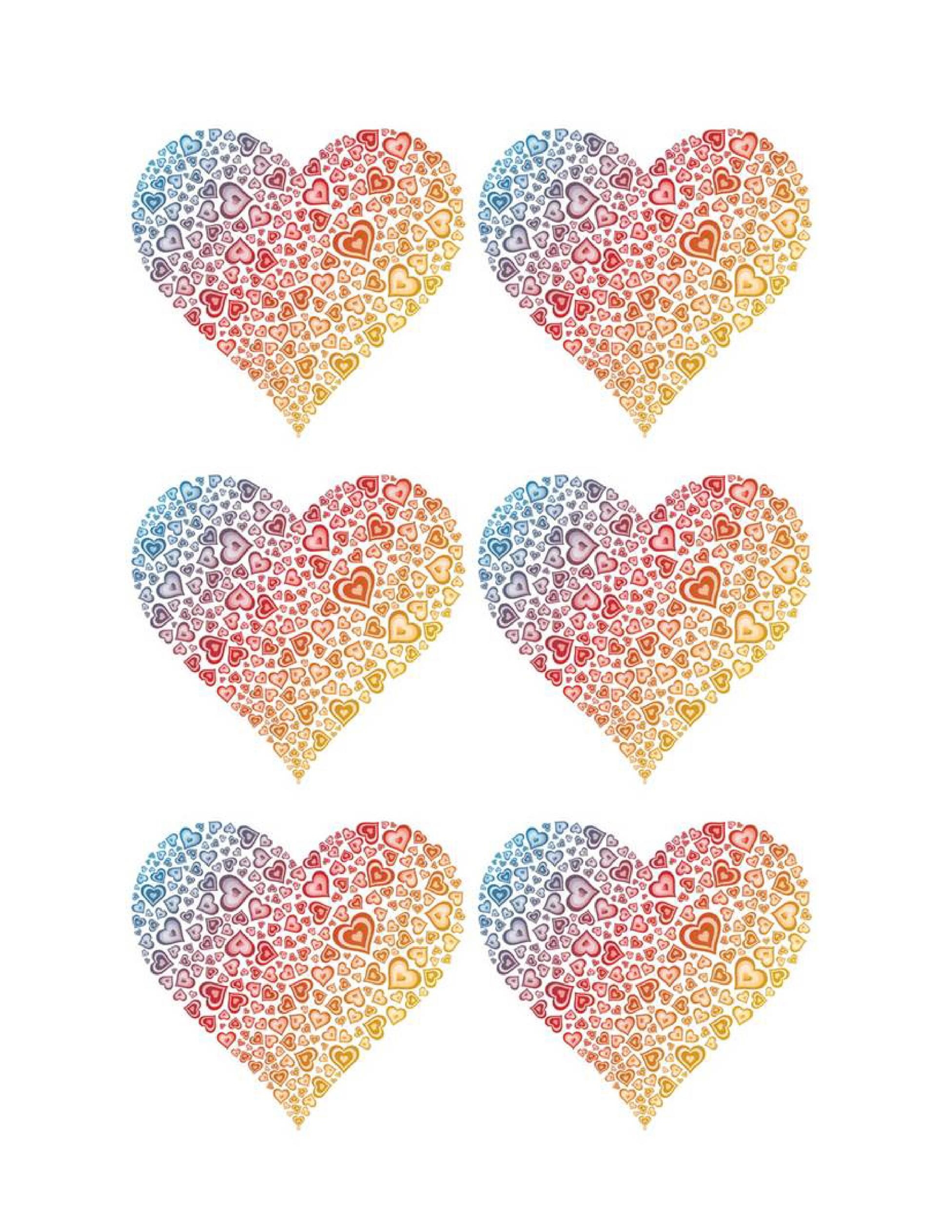 Printable Hearts Colored