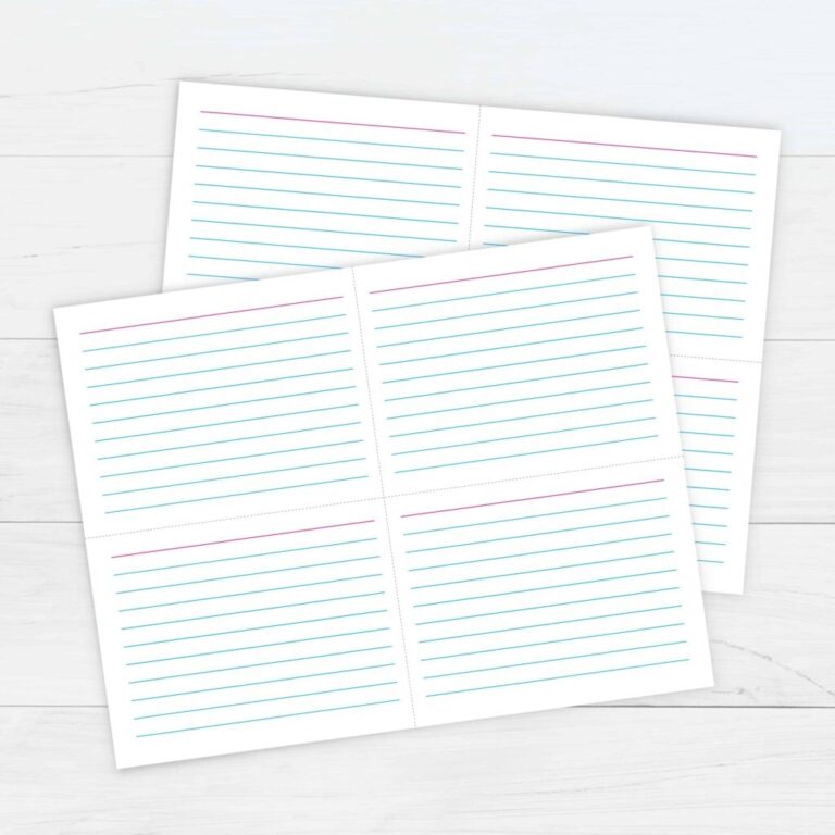 Printable Index Card Template Fillable Form 2025