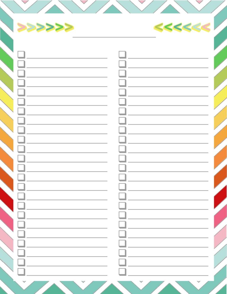 Printable List Template