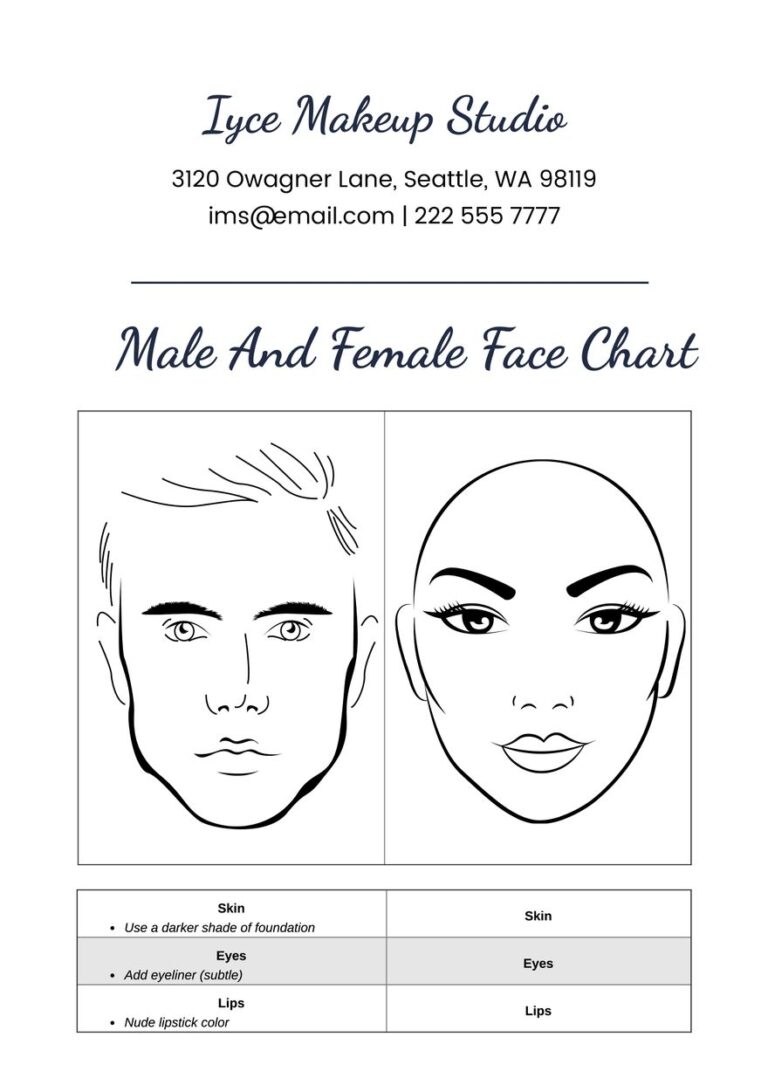 Printable Makeup Face Template Infoupdate