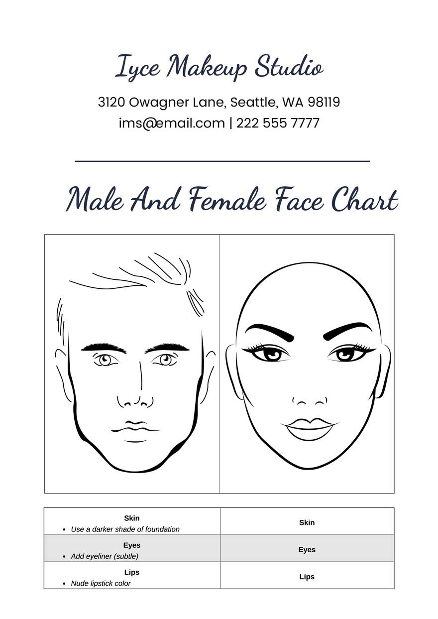 Printable Makeup Face Template Infoupdate