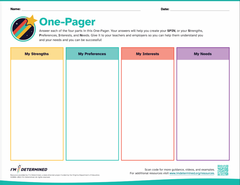Printable One Pager Template Free Printable