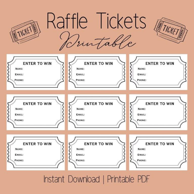 Printable Raffle Ticket Template For Free Free Download And Print For 