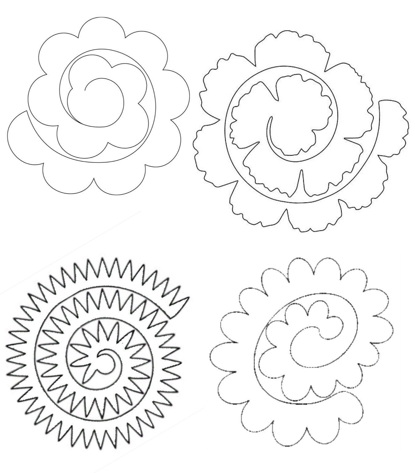 Printable Rolled Paper Flower Template Templates Hexagon