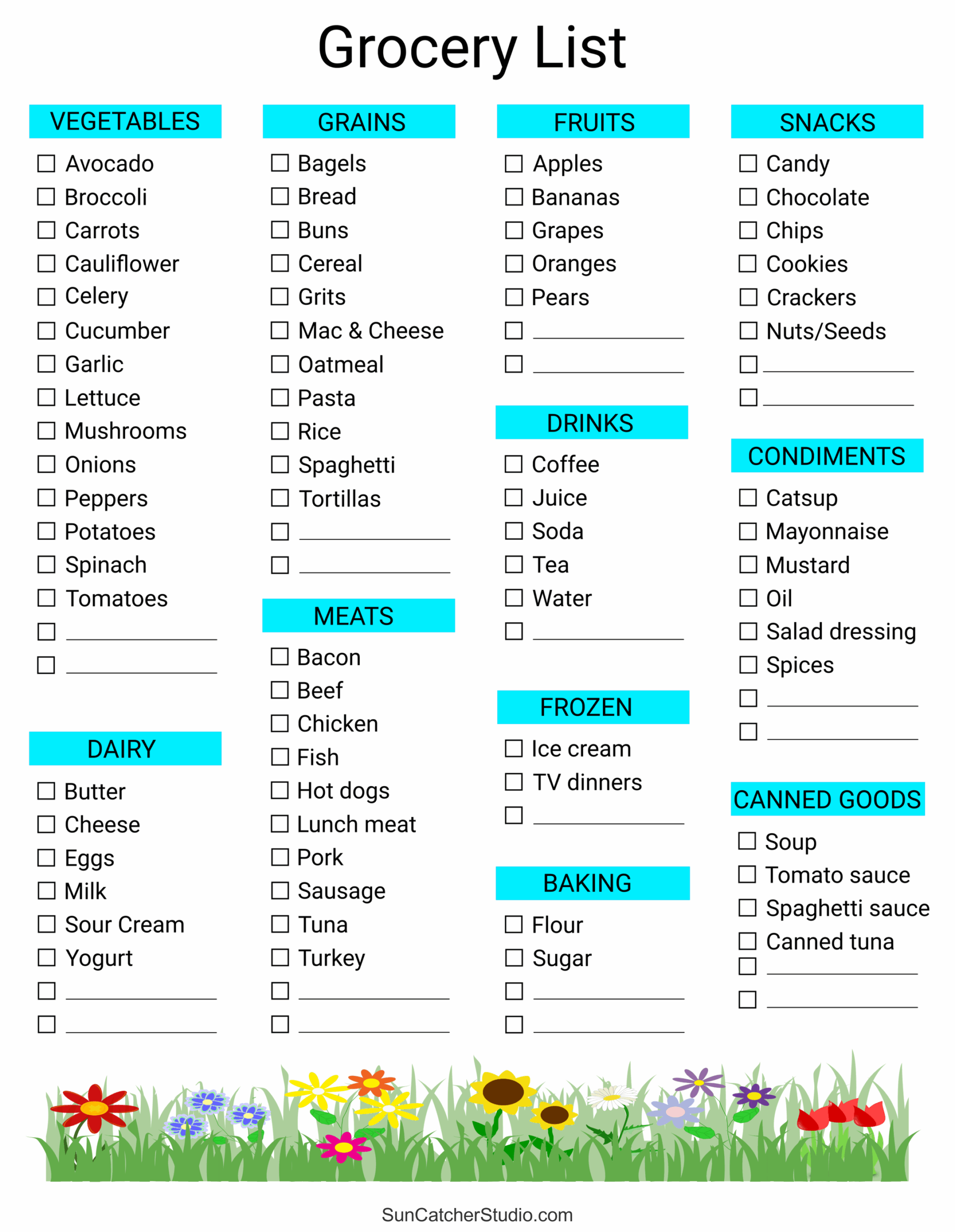 Printable Shopping List Template Shopping List Template Grocery 