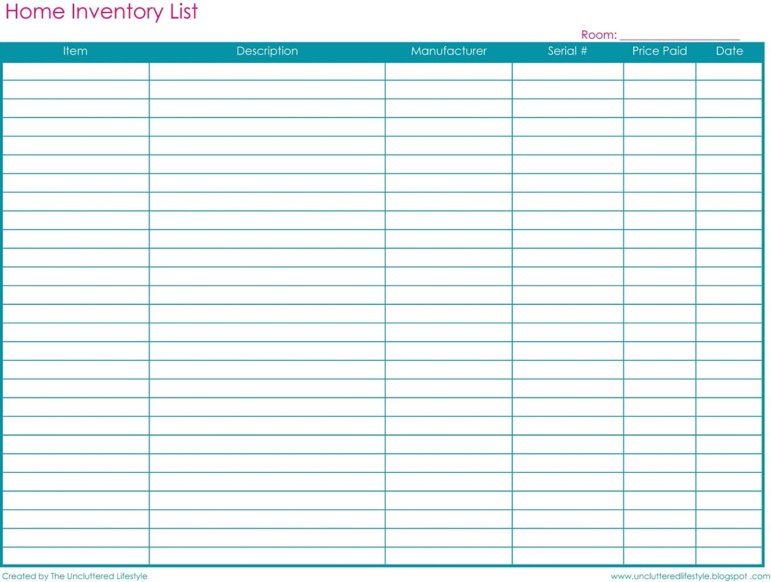 Printable Simple Inventory Template: Streamline Your Inventory ...