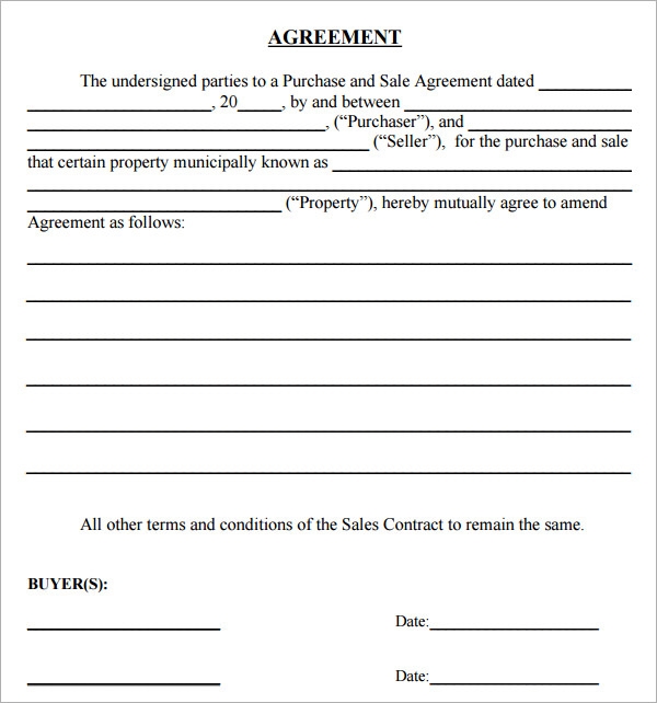 Printable Simple Purchase Agreement Template Word Modern Resume 