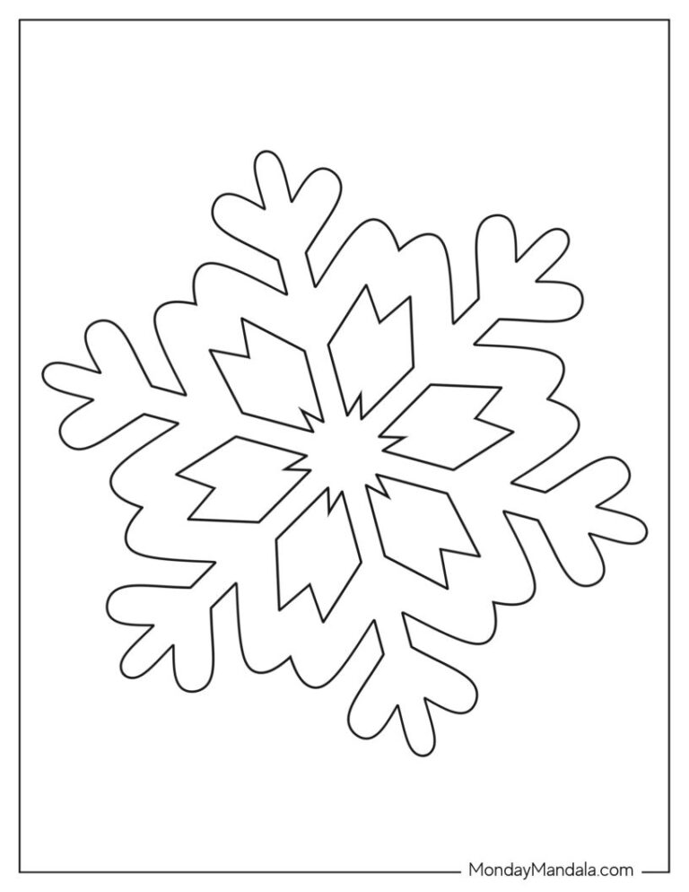 Printable Snowflake Template For Kindergarten Templates Hexagon