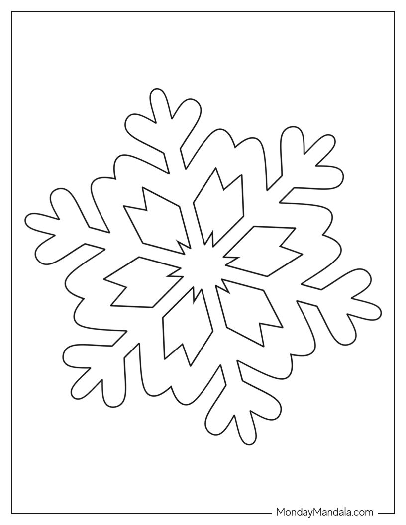Printable Snowflake Template For Kindergarten Templates Hexagon