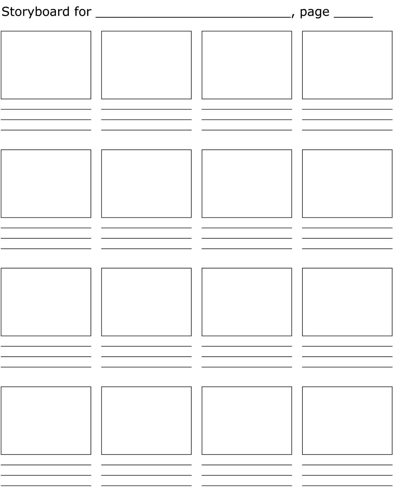 Printable Storyboard Templates
