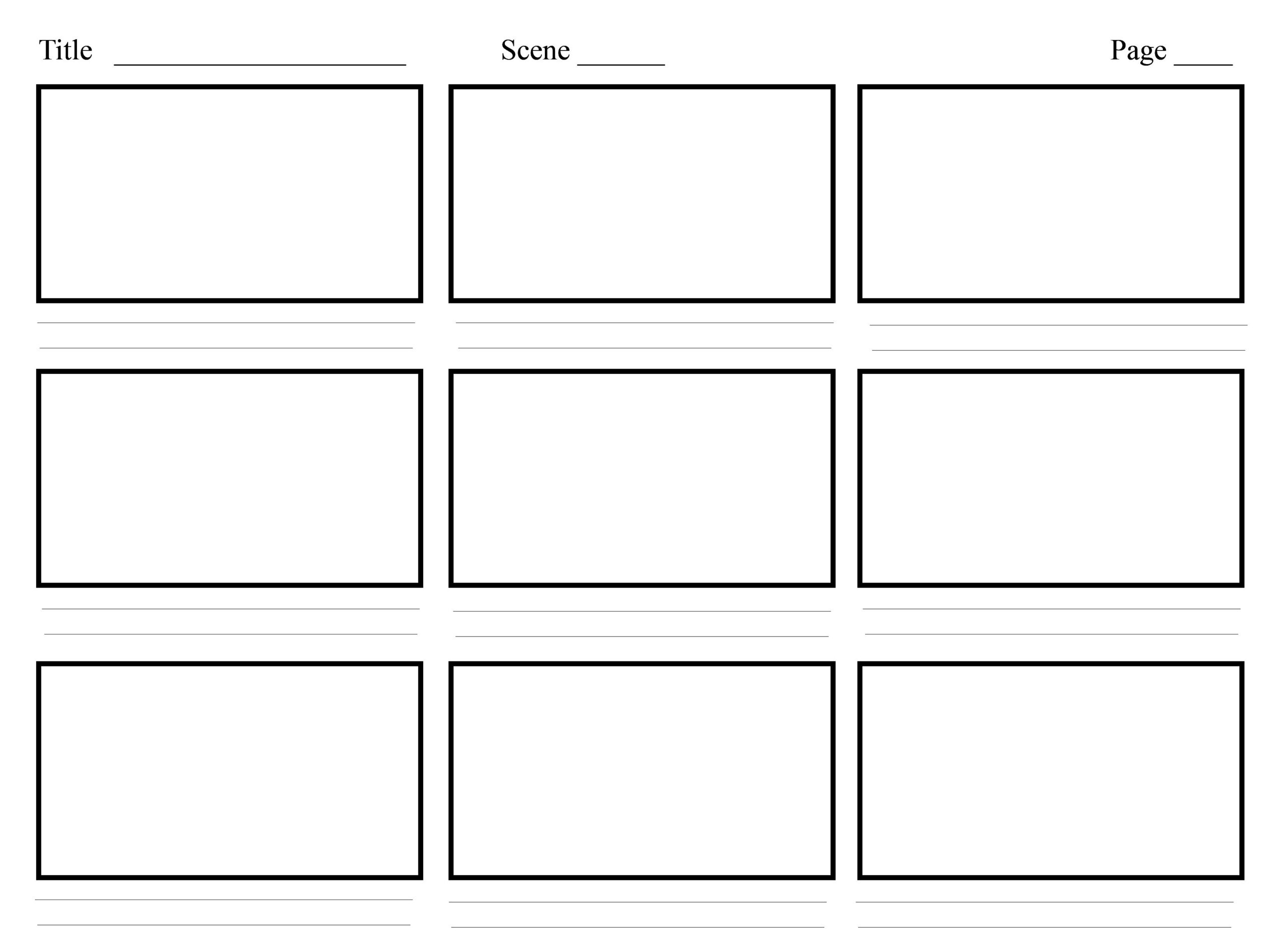 Printable Storyboard Templates