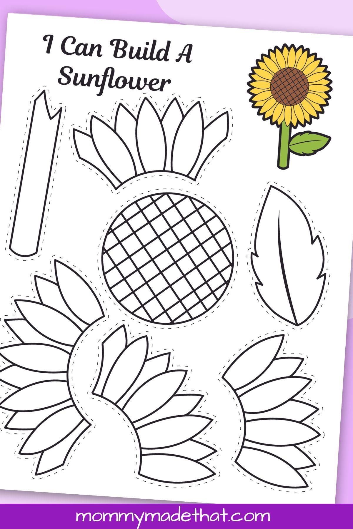 Printable Sunflower Craft Template Artofit