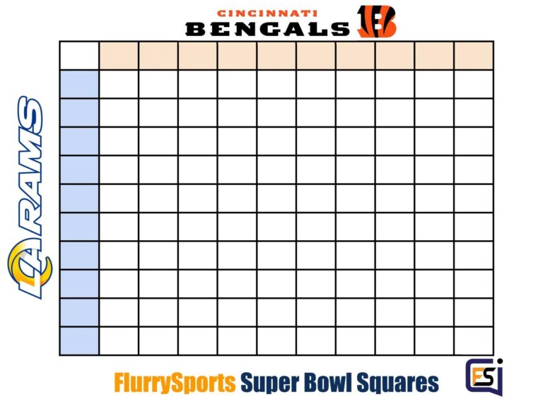 Printable Super Bowl Squares Template Printables Template Free
