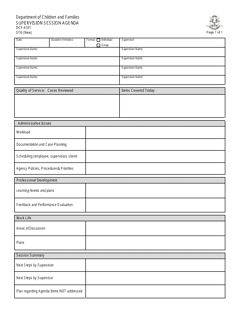 Printable Supervision Template