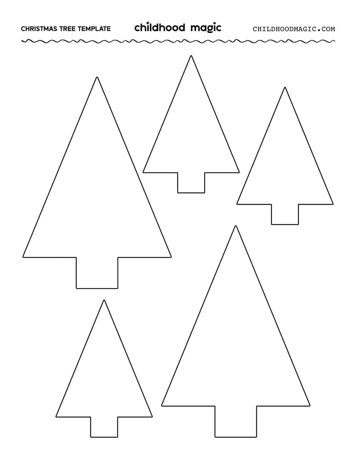 Printable Template Christmas Tree FREE Printable A Z