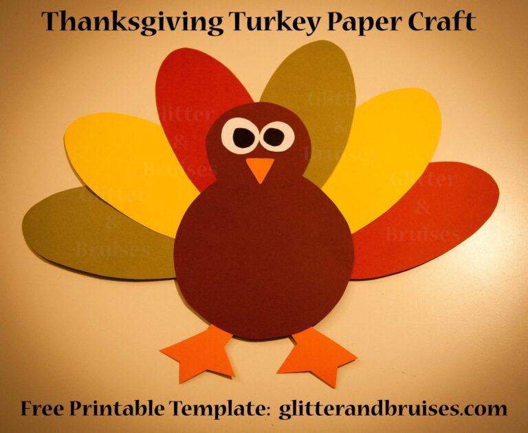 Printable Turkey Craft Template Social Media Template