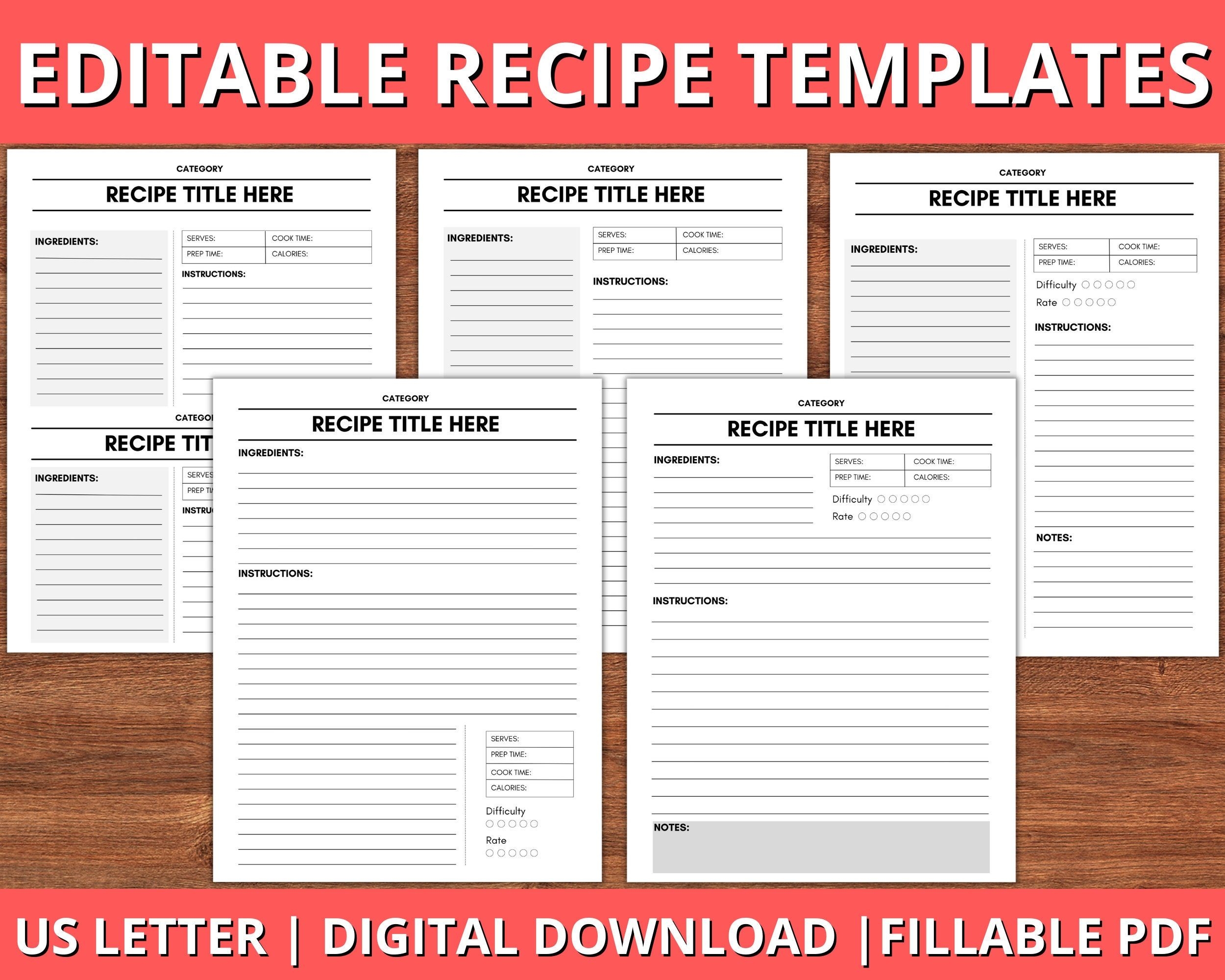 Recipe Book Templates Printable Recipe Save Yourself Create Yourself 