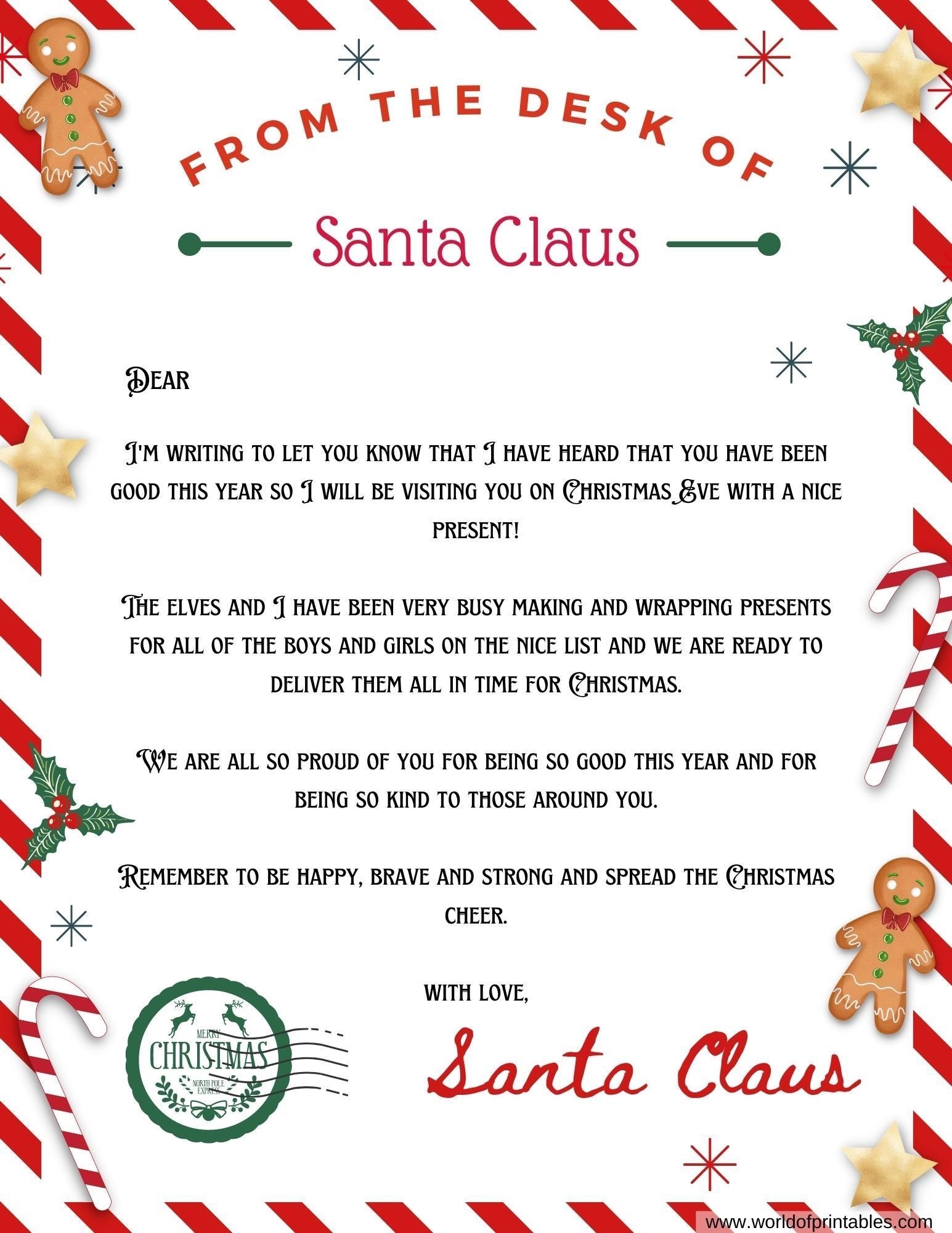 Santa Claus Template Printable Printable Yearly Calendar