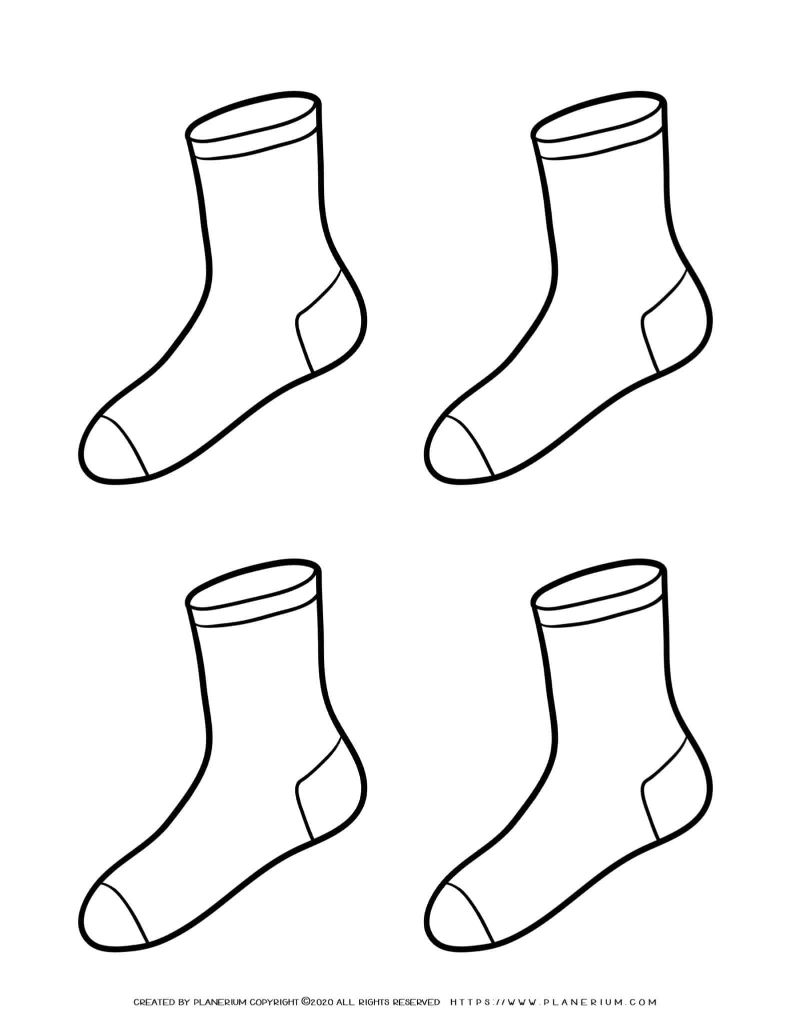 Socks Outline Pattern Sock Template Printable Seuss Dr Templates 