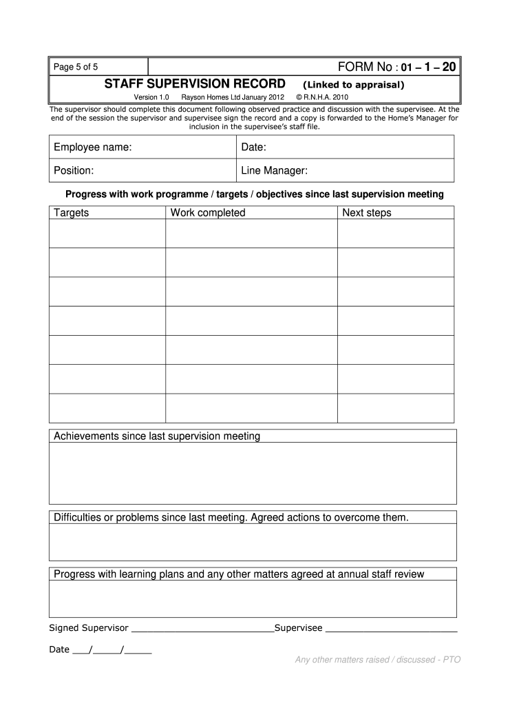 Staff Supervision Template Forms 2020 2021 Fill And Sign Printable 