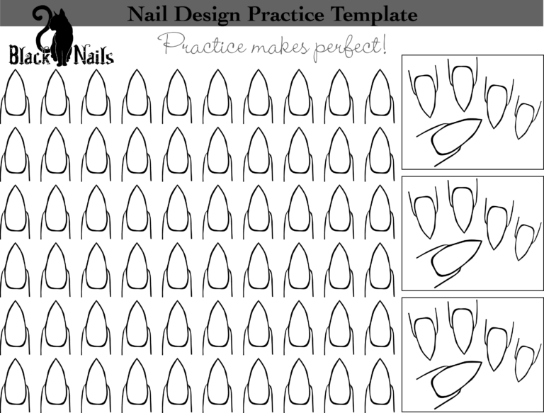 Stiletto Nail Art Design Practice Sheet Nail Art Designs Colorful Nail 